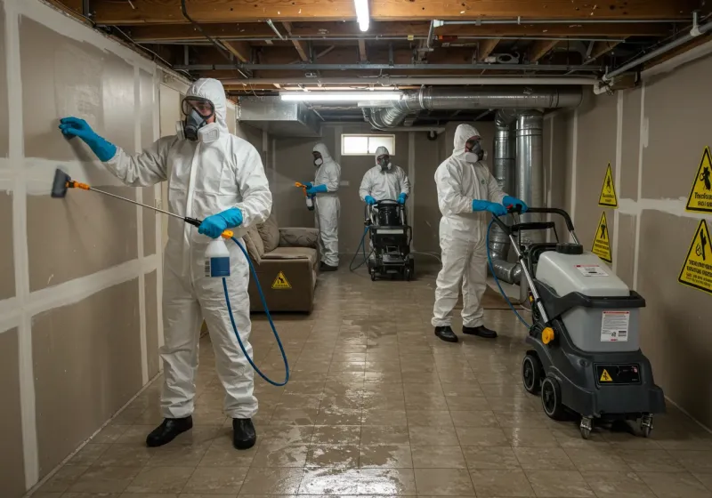 Basement Moisture Removal and Structural Drying process in Fairhope, AL